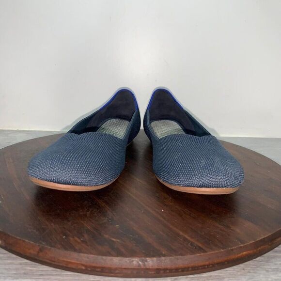 Rothy’s The Flat Women’s 7.5 Rounded Toe Shoes Navy Neautral Washable Slip On - Picture 4 of 10